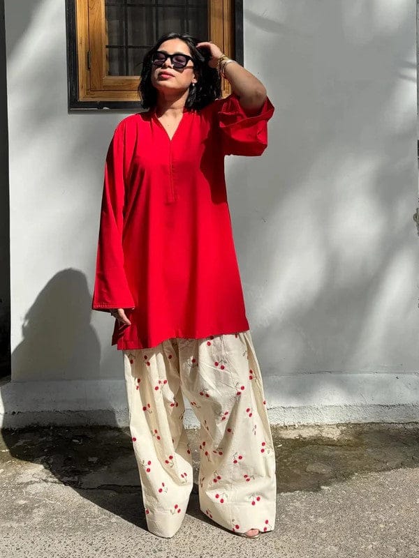 LAL PARI EMBROIDERY 2PC (FARSHI)