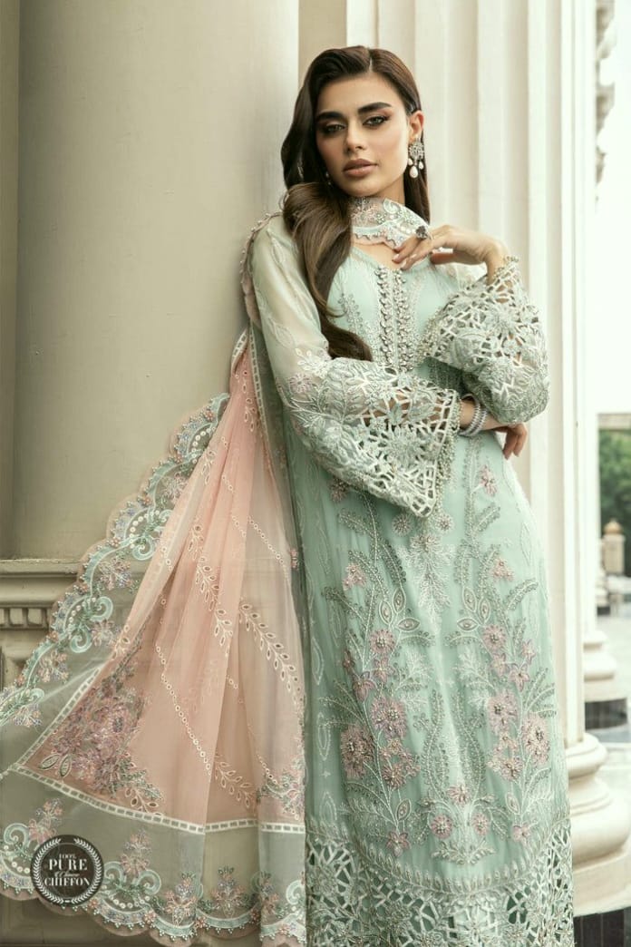 Pure Silk Chiffon by RUHZAAR - MPC-23-104 Mint Green - TC-576