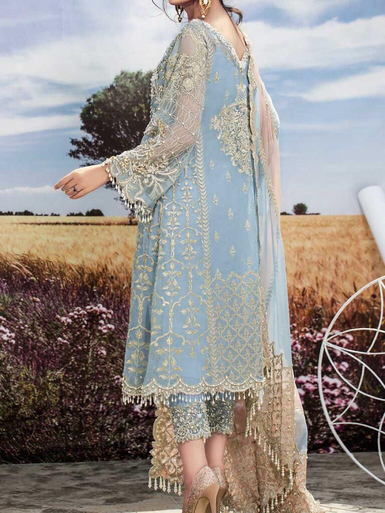 EMBROIDERED 3PC SILK DRESS WITH CHIFFON EMBROIDERED DUPATTA IR5001